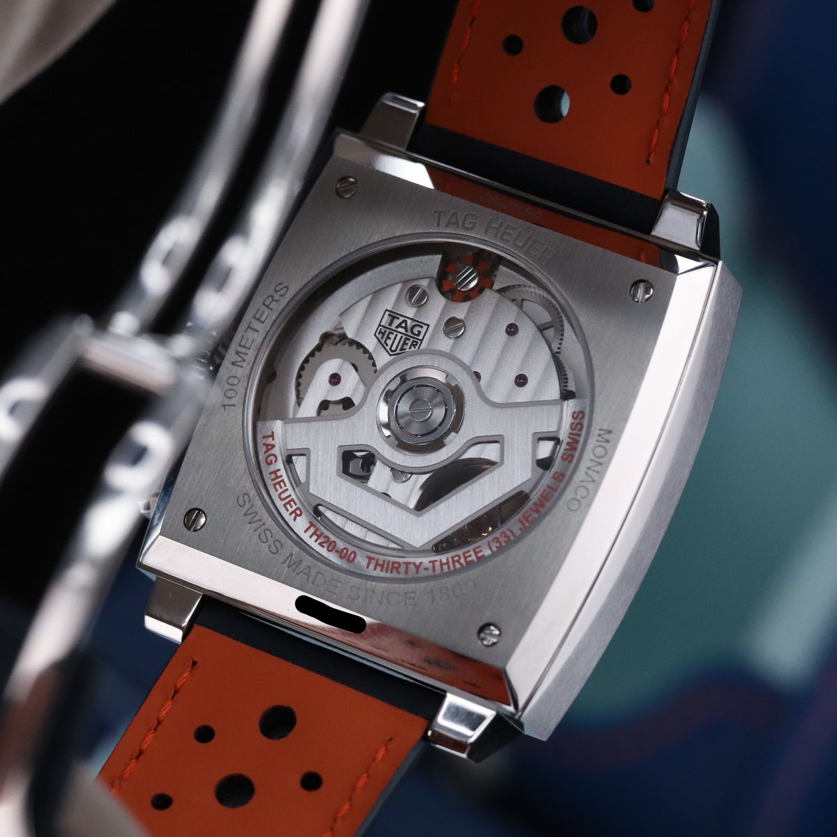 Tag Heuer Monaco Gulf 2025 Complete 39mm Steel Case Blue Sunray Dial Steel Bezel Blue Leather Strap CBL2115.FC6494