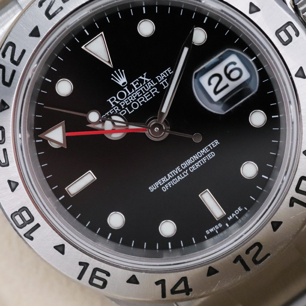 Rolex Explorer II Complete RSC Card 40mm Steel Case Black Dial Silver Bezel Oyster Bracelet 16570