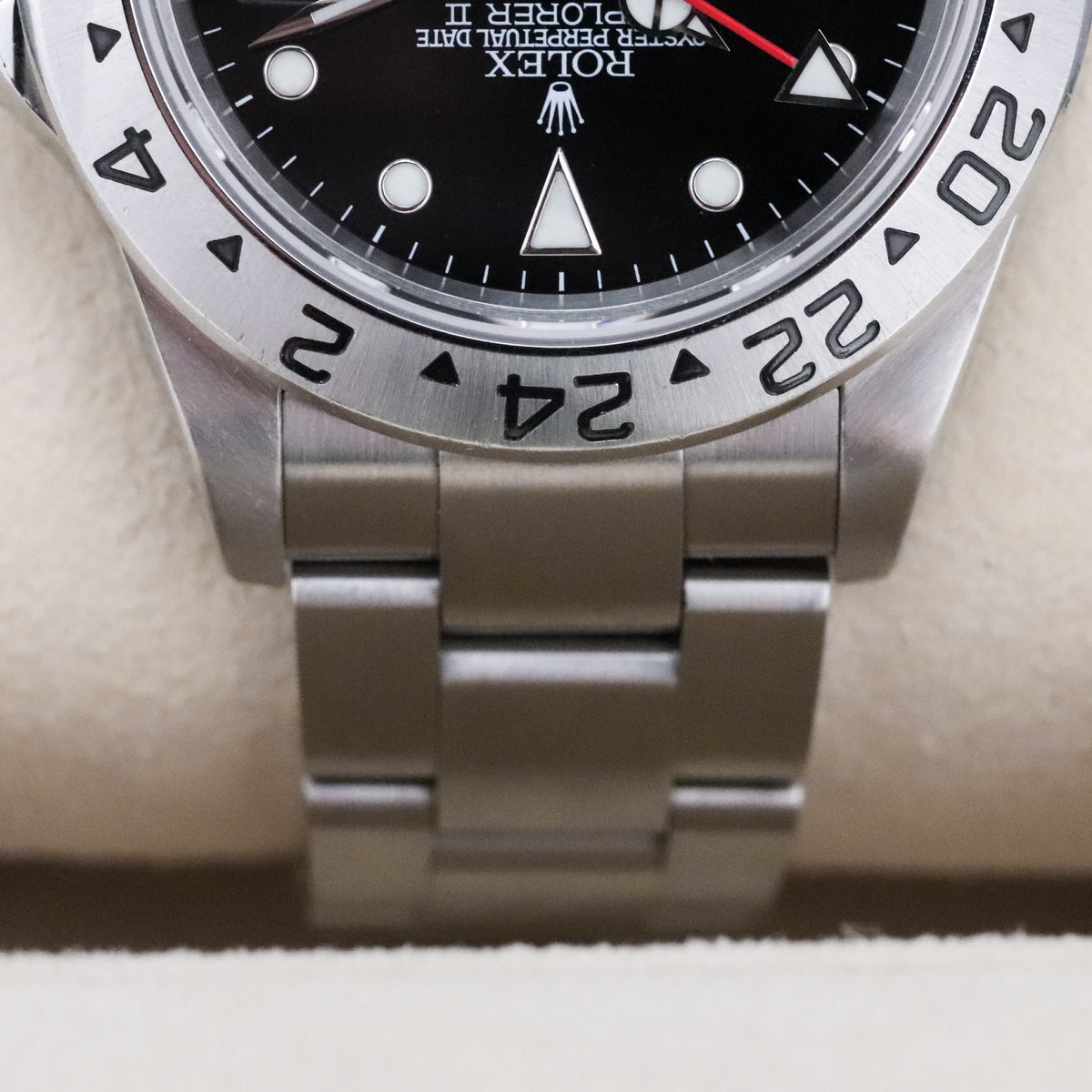 Rolex Explorer II Complete RSC Card 40mm Steel Case Black Dial Silver Bezel Oyster Bracelet 16570