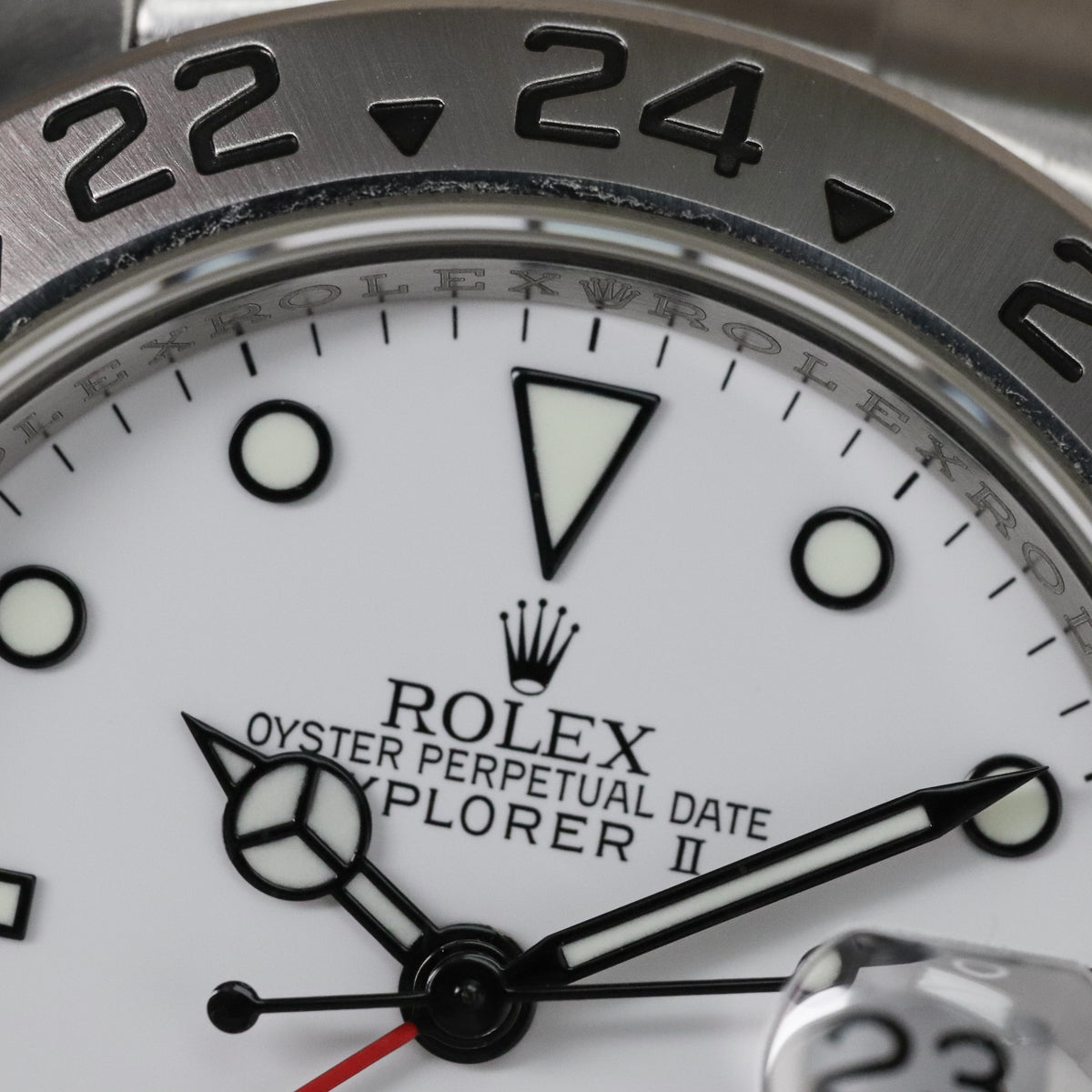 Rolex Explorer II Complete 40mm Steel Case White Dial Steel Silver Bezel Oyster Bracelet 16570
