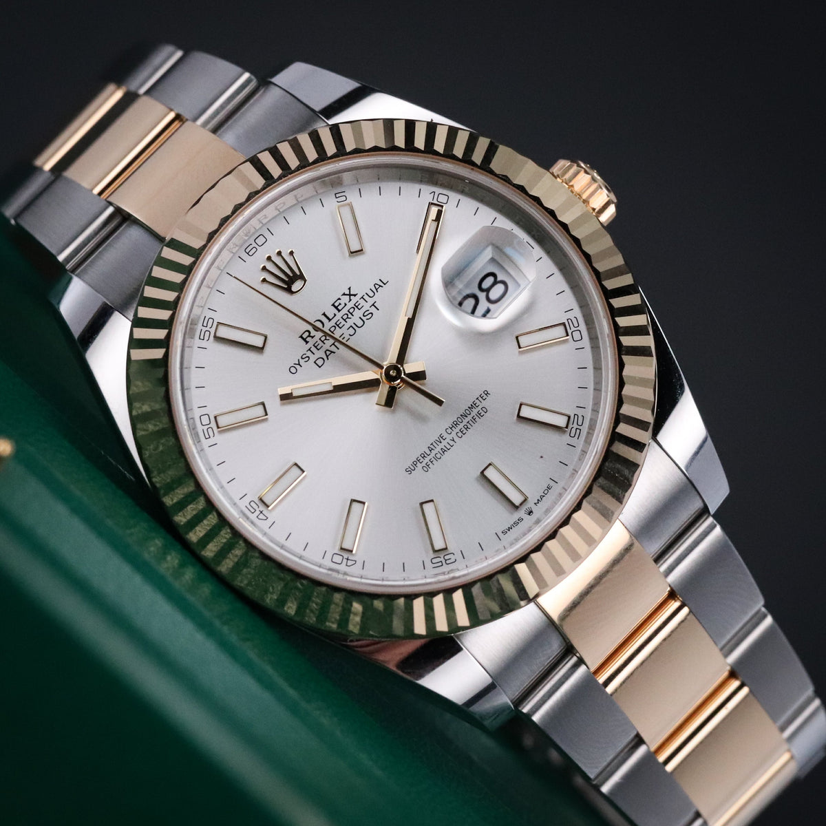 Rolex Datejust 41 2025 Complete 41mm Two Tone Steel Yellow Gold Silver Dial Yellow Gold Fluted Bezel Two Tone Bracelet 126333