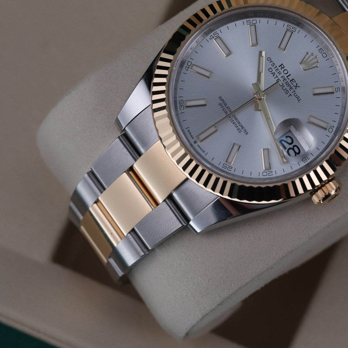 Rolex Datejust 41 2025 Complete 41mm Two Tone Steel Yellow Gold Silver Dial Yellow Gold Fluted Bezel Two Tone Bracelet 126333