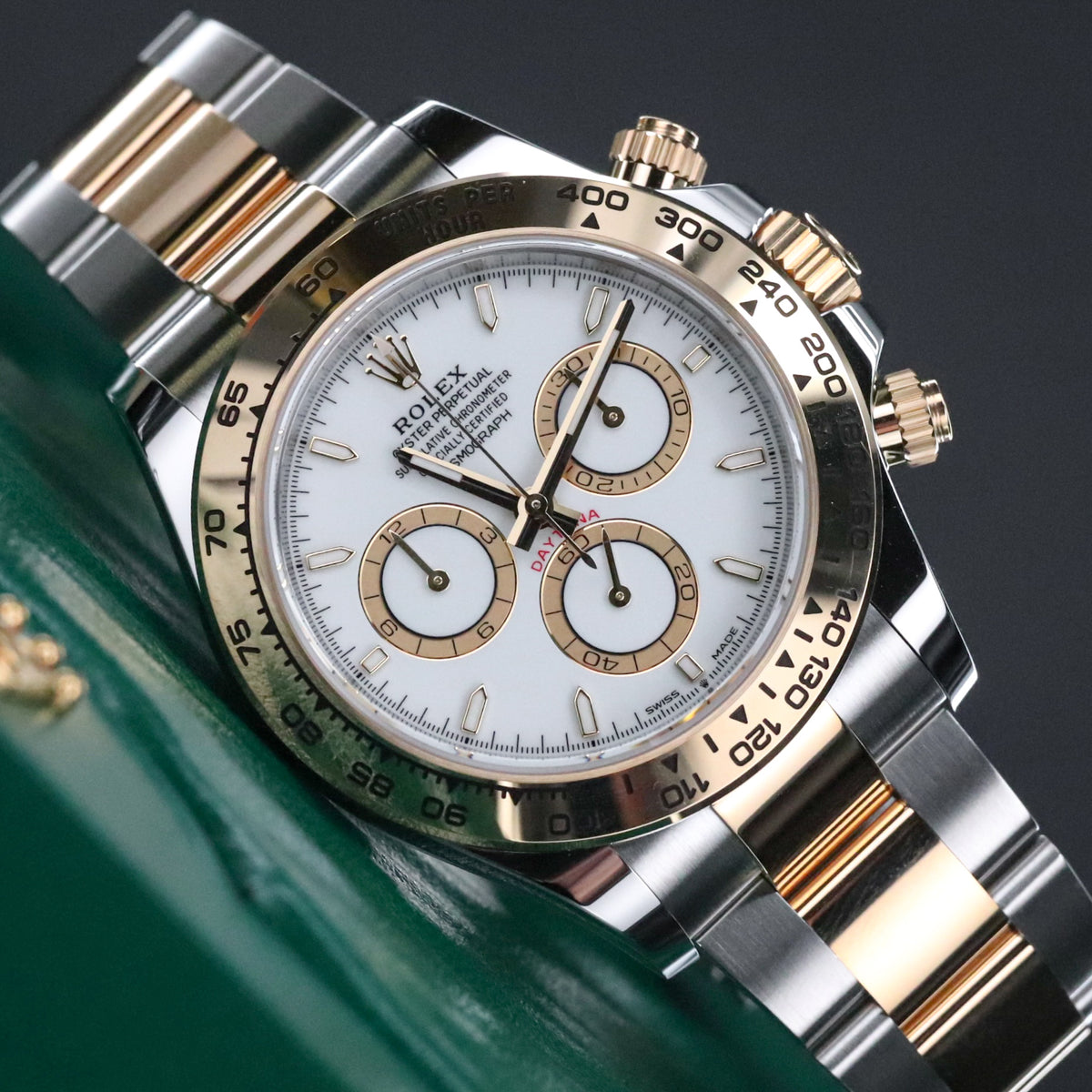 Rolex Cosmograph Daytona Two Tone White Dial 40mm Yellow Gold Oyster 126503