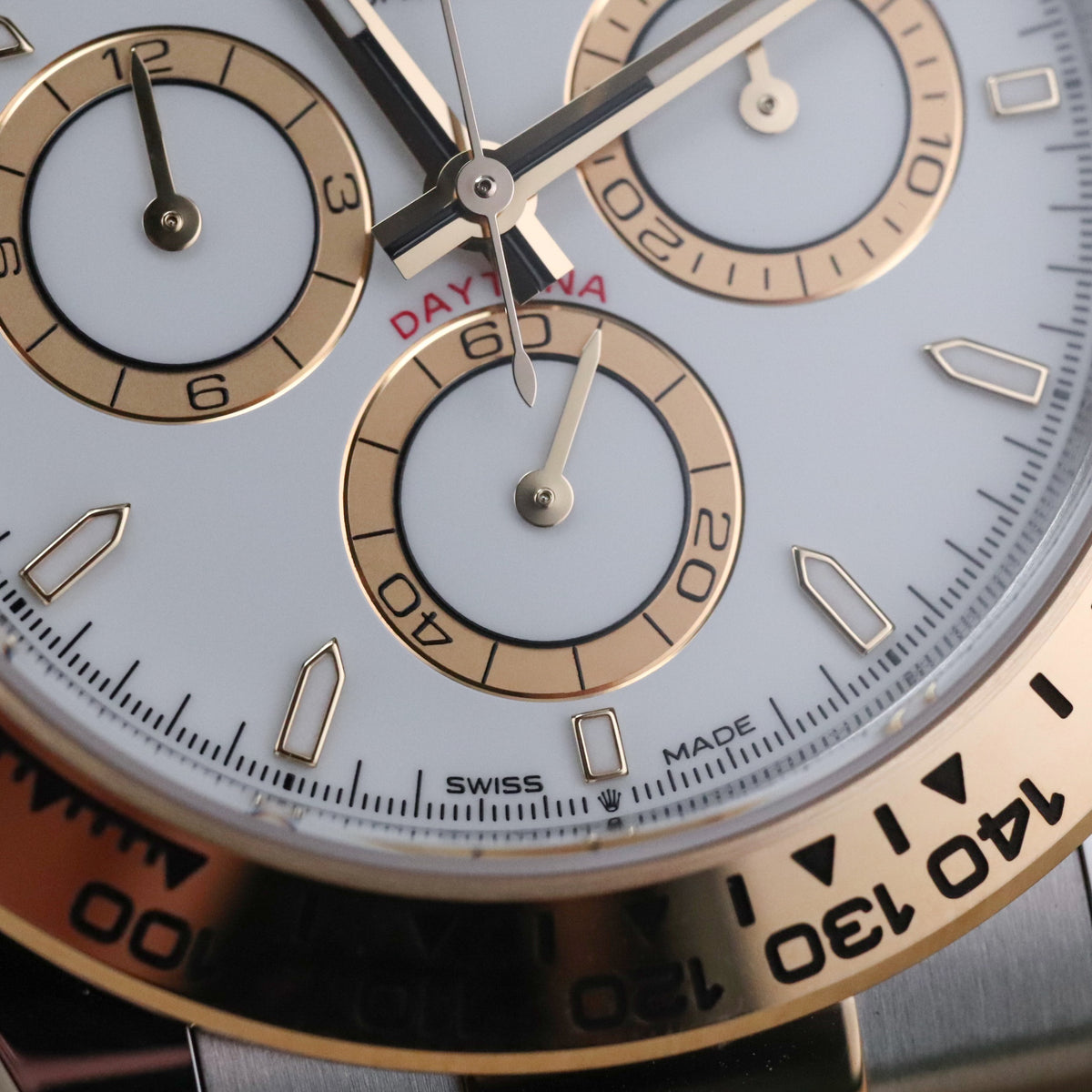 Rolex Cosmograph Daytona Two Tone White Dial 40mm Yellow Gold Oyster 126503