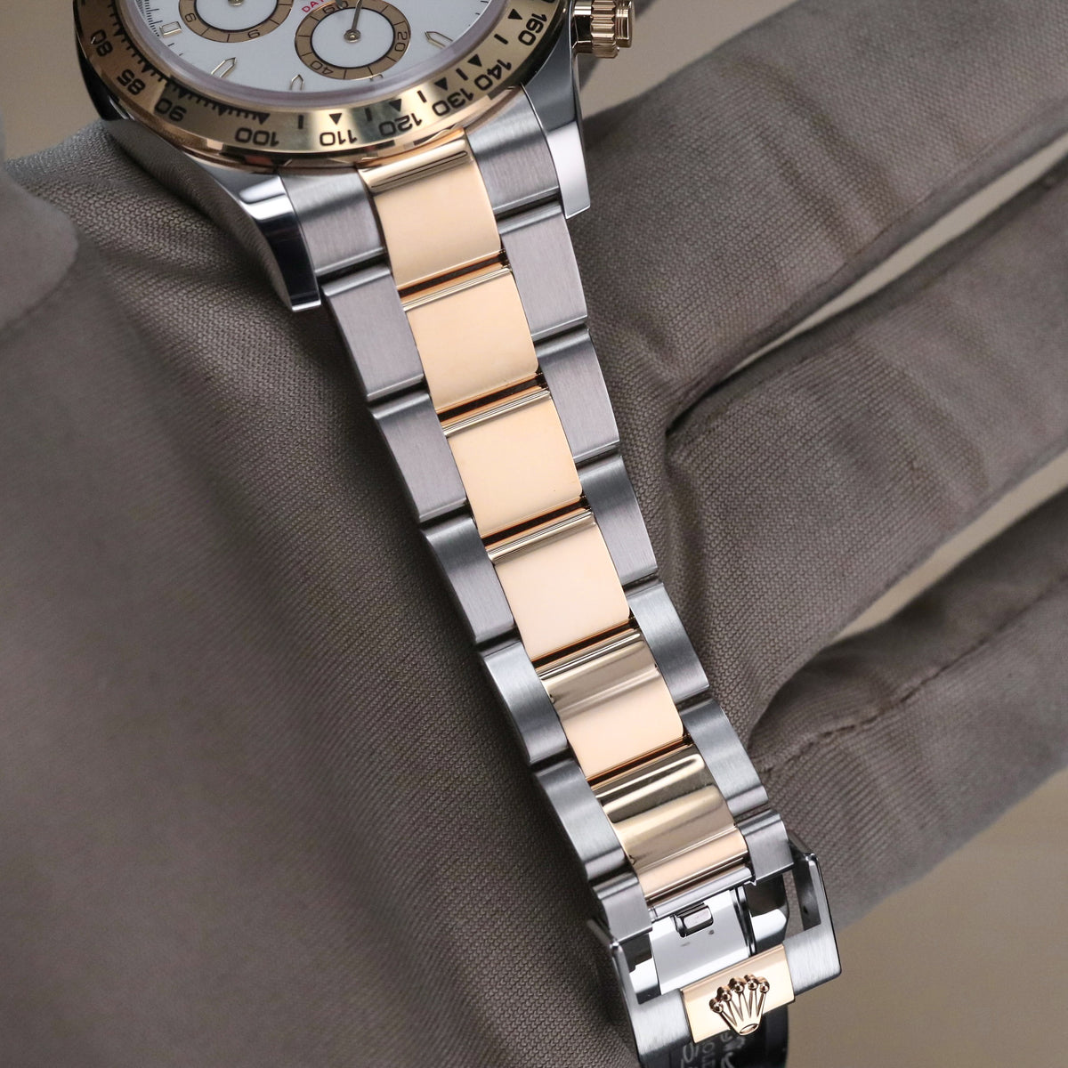 Rolex Cosmograph Daytona Two Tone White Dial 40mm Yellow Gold Oyster 126503