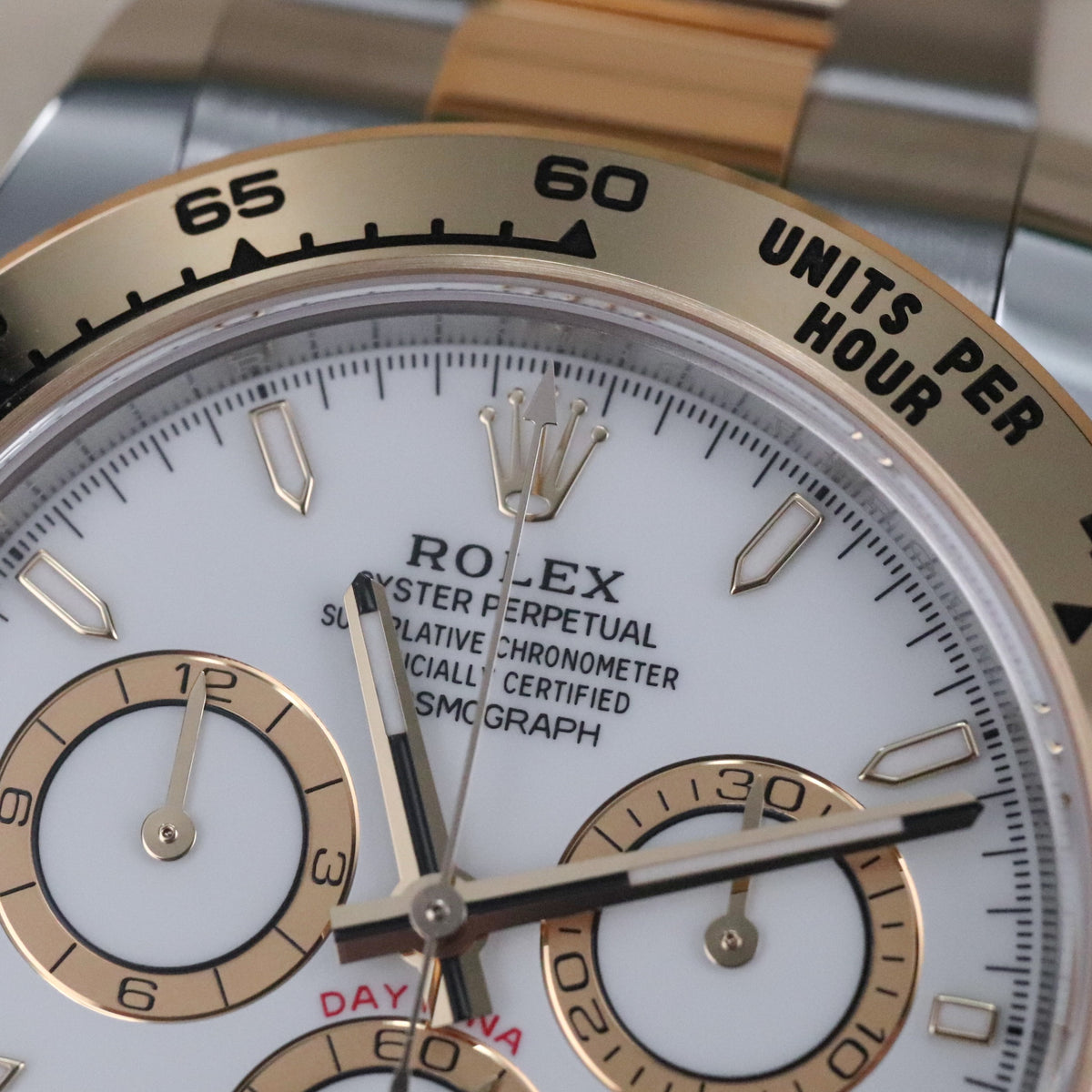 Rolex Cosmograph Daytona Two Tone White Dial 40mm Yellow Gold Oyster 126503