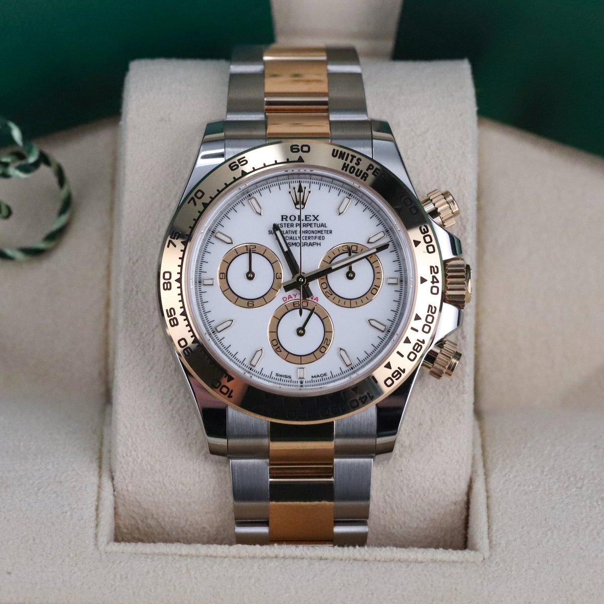 Rolex Cosmograph Daytona Two Tone White Dial 40mm Yellow Gold Oyster 126503