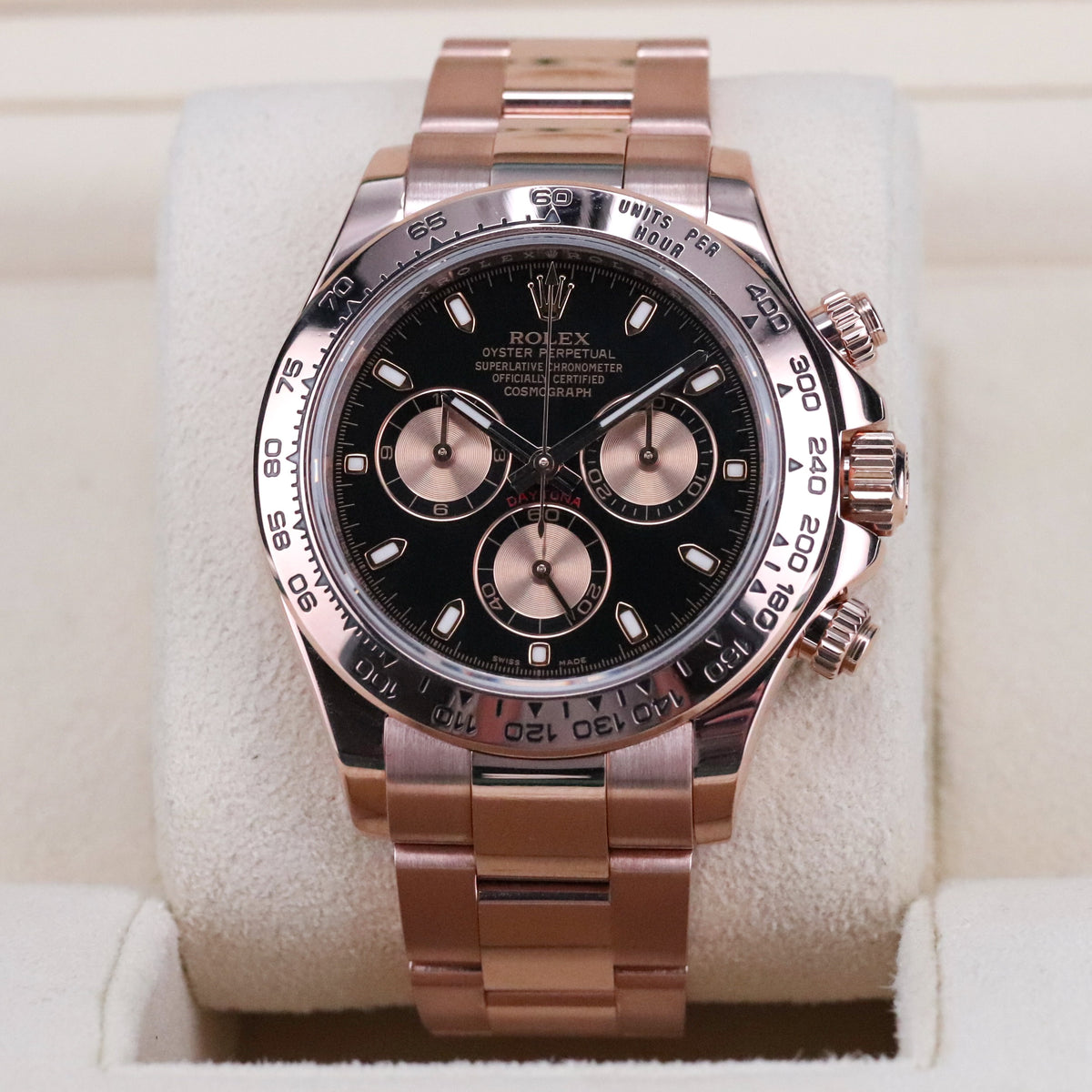 Rolex Cosmograph Daytona 40mm Rose Gold Black Dial 126505 Automatic Complete Set Mint