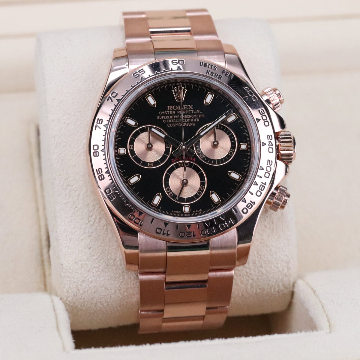 Rolex Cosmograph Daytona 40mm Rose Gold Black Dial 126505 Automatic Complete Set Mint