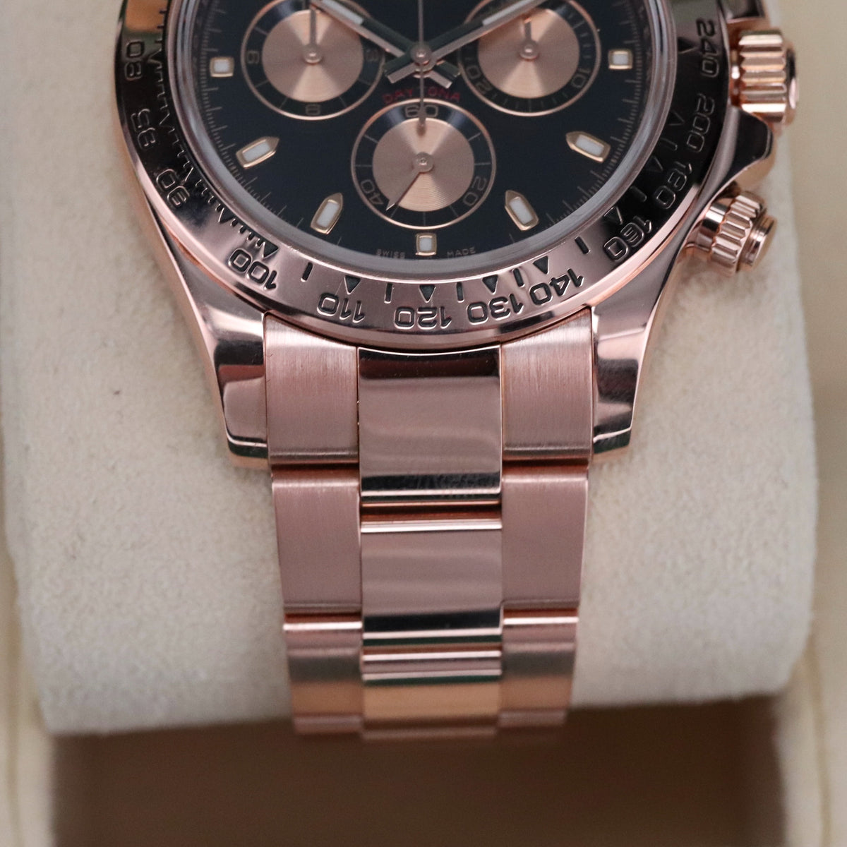 Rolex Cosmograph Daytona 40mm Rose Gold Black Dial 126505 Automatic Complete Set Mint