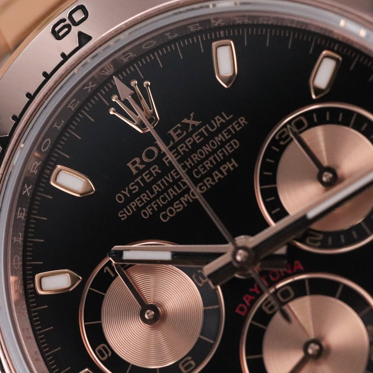 Rolex Cosmograph Daytona 40mm Rose Gold Black Dial 126505 Automatic Complete Set Mint