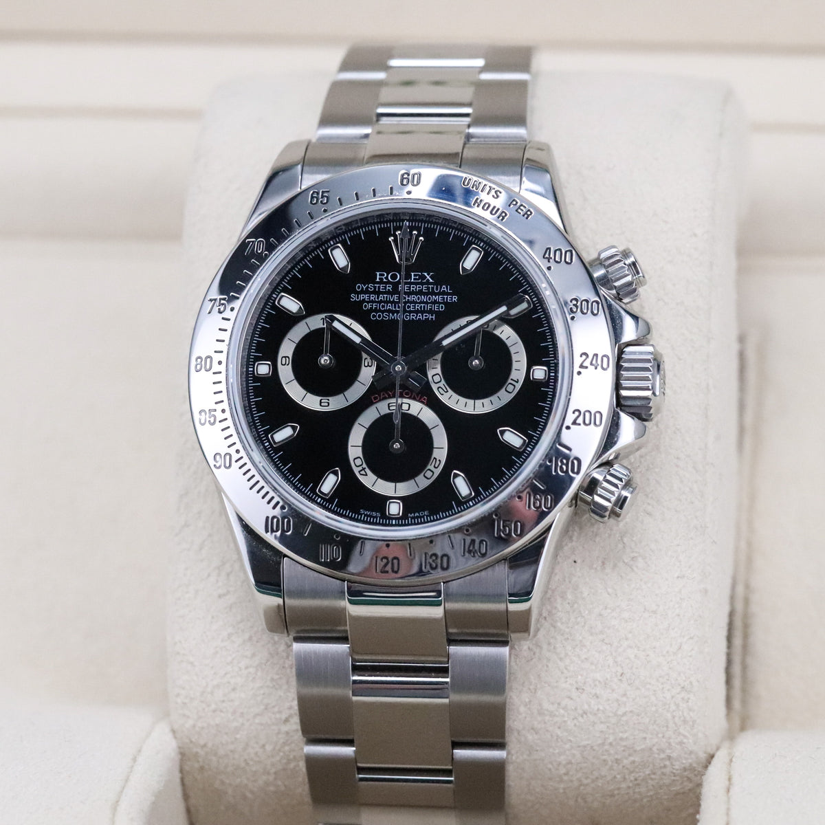Rolex Cosmograph Daytona 40mm Black Dial Steel Bezel Automatic 116520