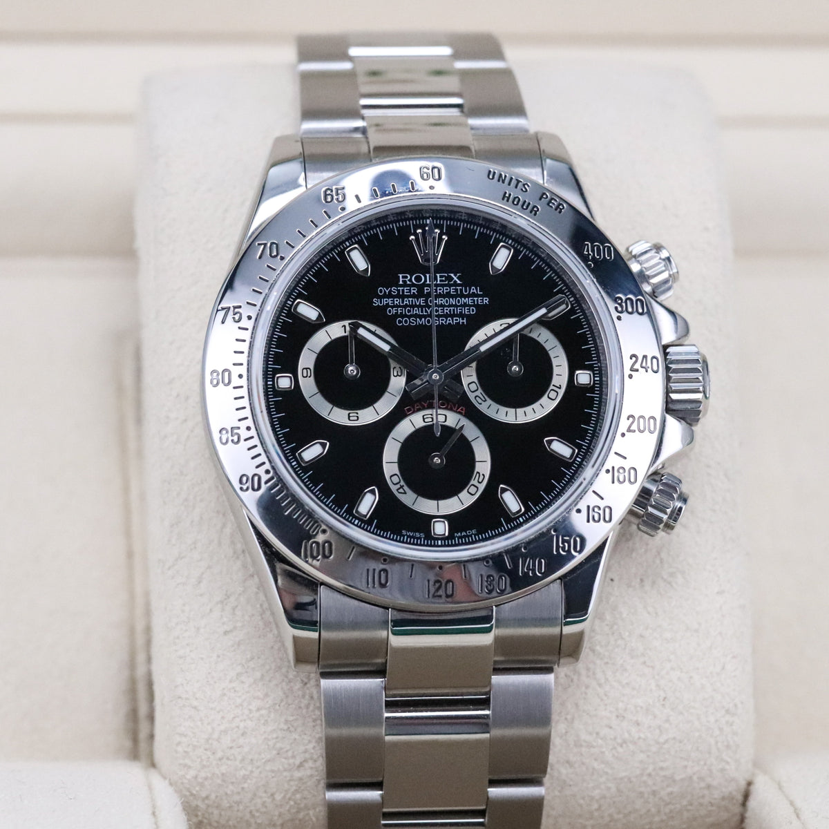 Rolex Cosmograph Daytona 40mm Black Dial Steel Bezel Automatic 116520
