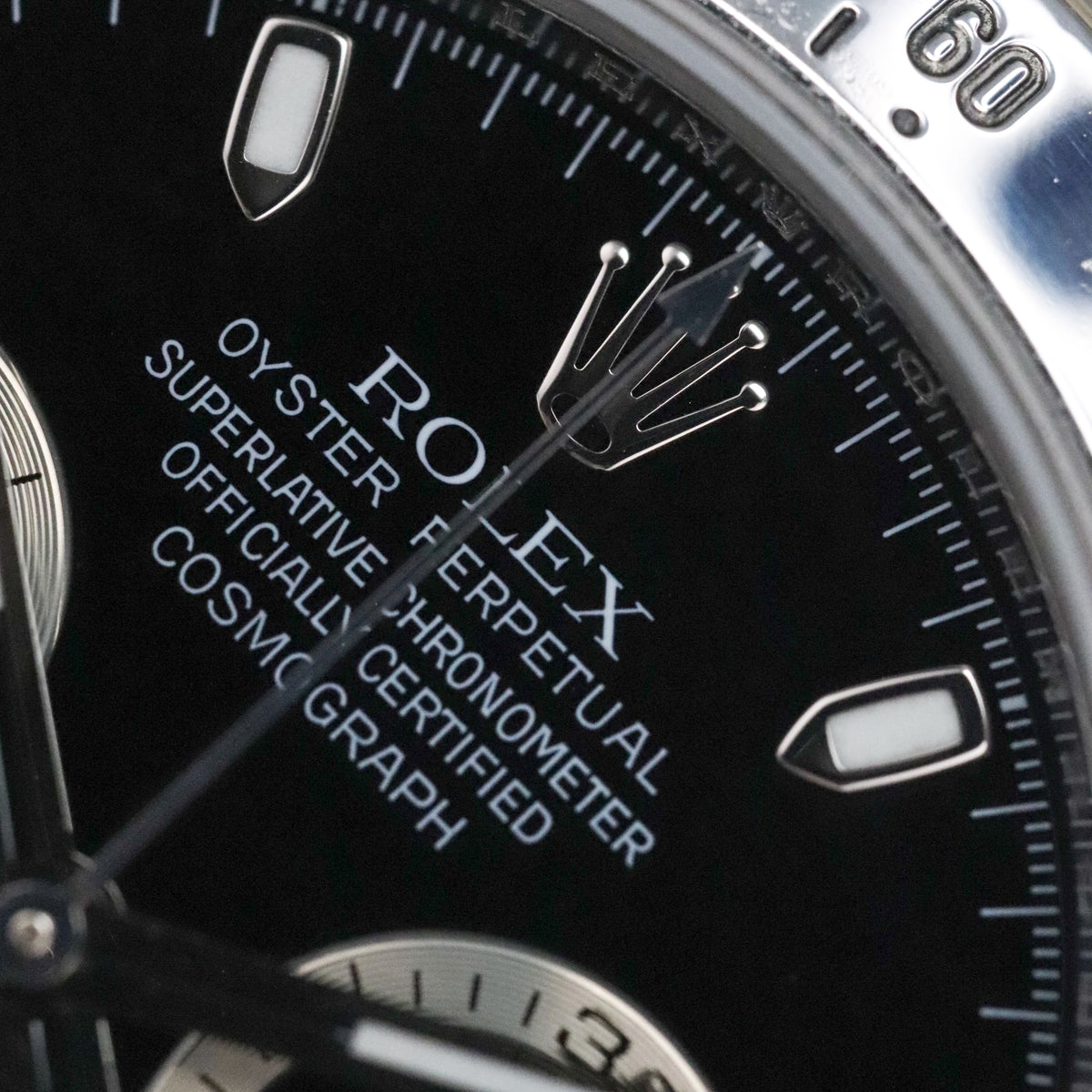 Rolex Cosmograph Daytona 40mm Black Dial Steel Bezel Automatic 116520