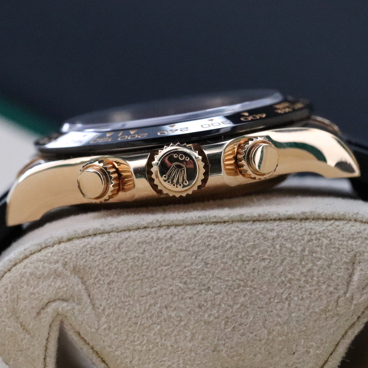 Rolex Daytona 40mm Paul Newman 18k Yellow Gold Black Dial Ceramic Red 116518