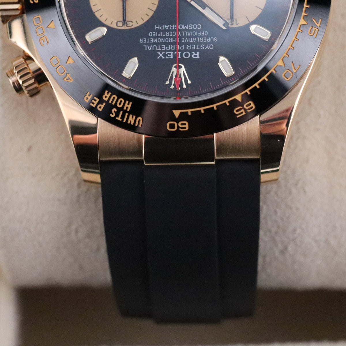 Rolex Daytona 40mm Paul Newman 18k Yellow Gold Black Dial Ceramic Red 116518