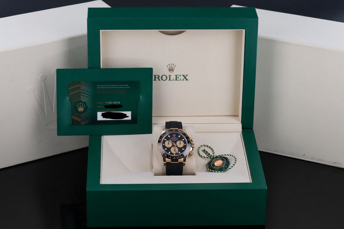 Rolex Daytona 40mm Paul Newman 18k Yellow Gold Black Dial Ceramic Red 116518