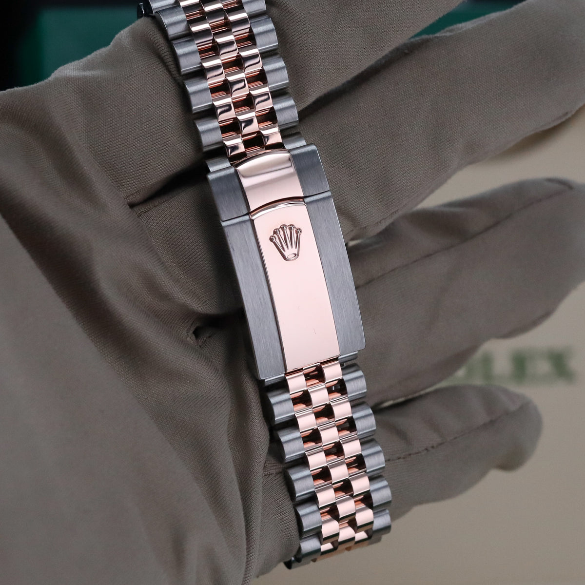 Rolex Datejust 41 Chocolate Diamond Brown Dial Fluted Jubilee Two Tone Rose Gold 126331