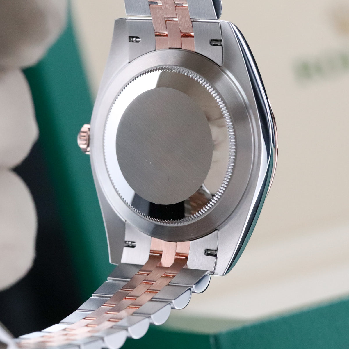 Rolex Datejust 41 Chocolate Diamond Brown Dial Fluted Jubilee Two Tone Rose Gold 126331