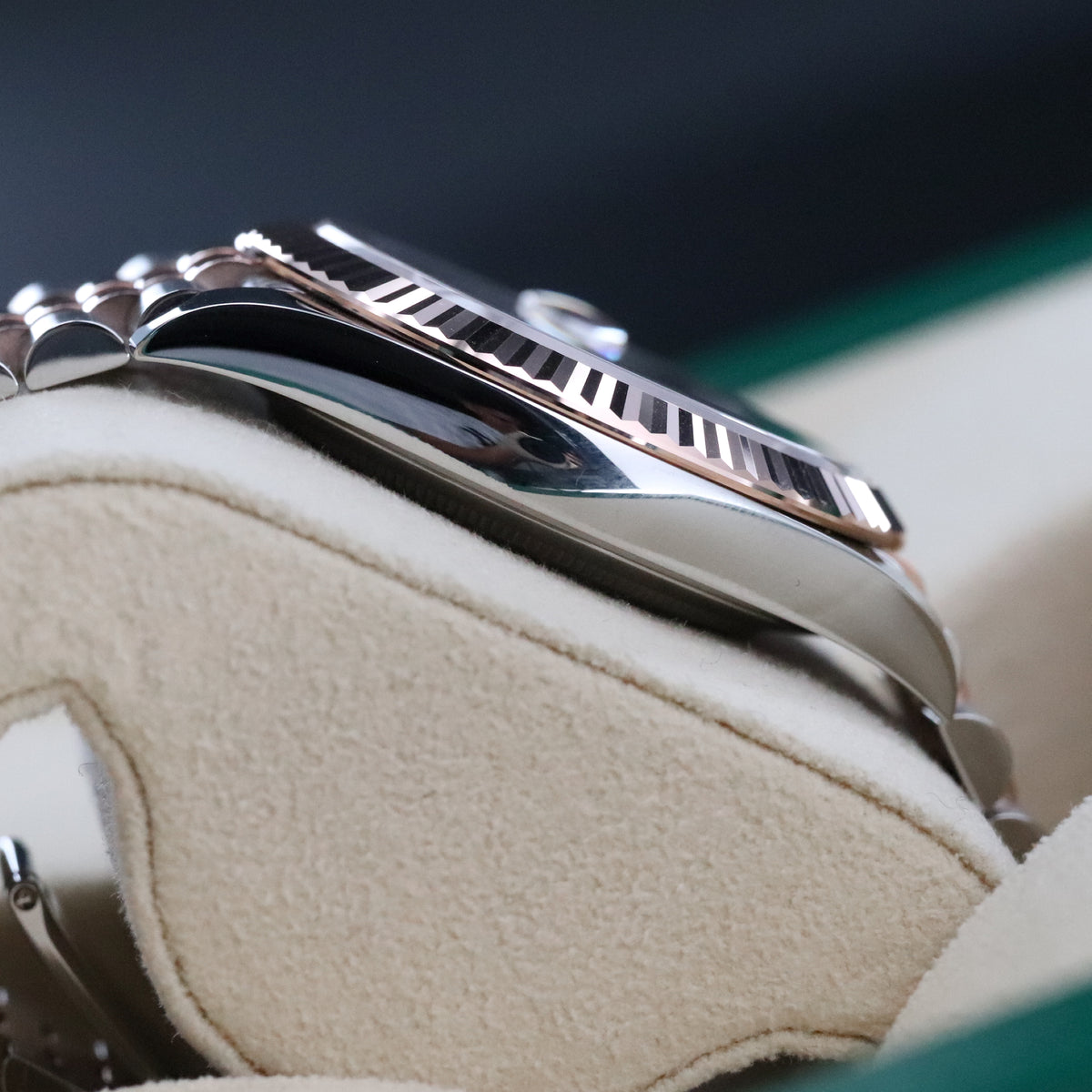 Rolex Datejust 41 Chocolate Diamond Brown Dial Fluted Jubilee Two Tone Rose Gold 126331