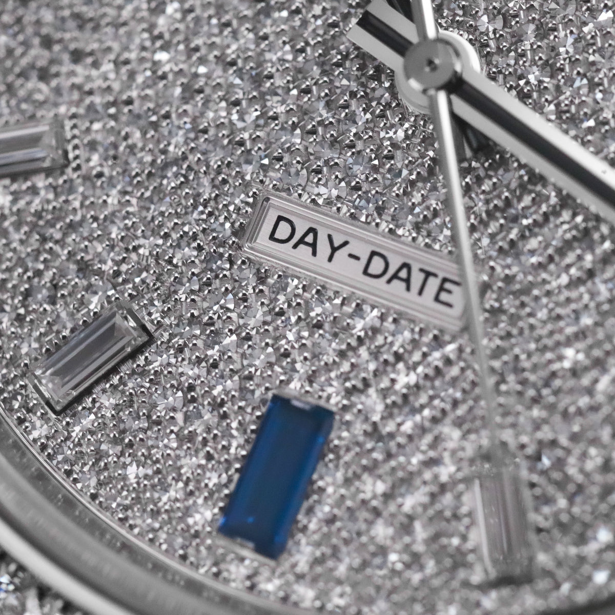 Rolex Day-Date 40 40mm Pave Silver Dial White Gold Diamond Bezel Jubilee Bracelet 2025 Complete Set