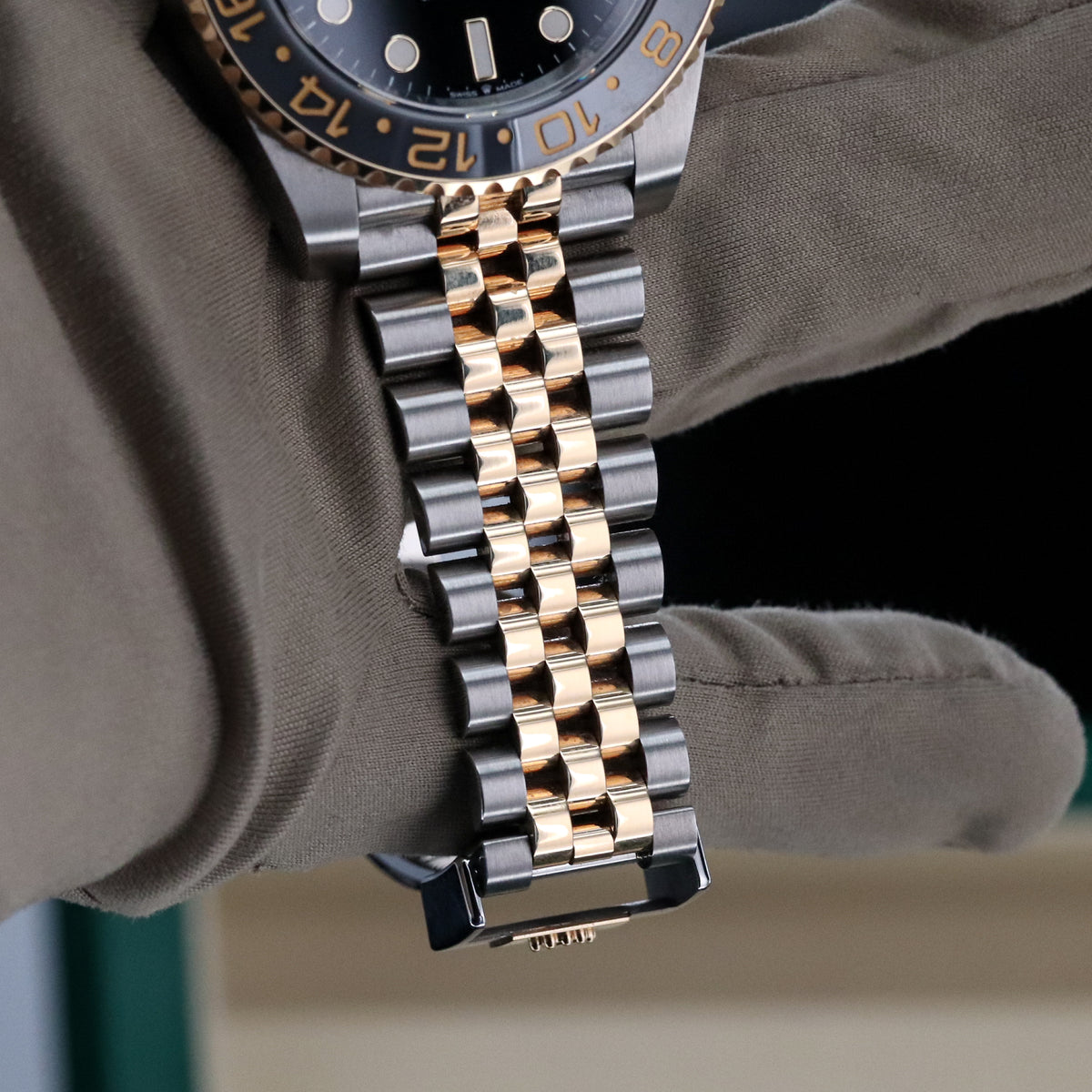 Rolex GMT-Master II Bumblebee Zombie Two Tone Ceramic Bezel Black Gray 40mm Steel Gold 126713 GRNR