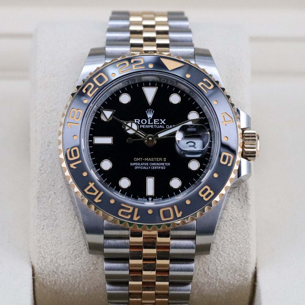 Rolex GMT-Master II Bumblebee Zombie Two Tone Ceramic Bezel Black Gray 40mm Steel Gold 126713 GRNR