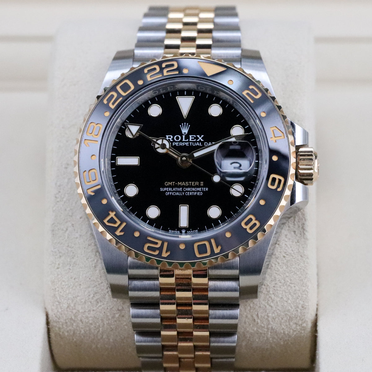 Rolex GMT-Master II Bumblebee Zombie Two Tone Ceramic Bezel Black Gray 40mm Steel Gold 126713 GRNR