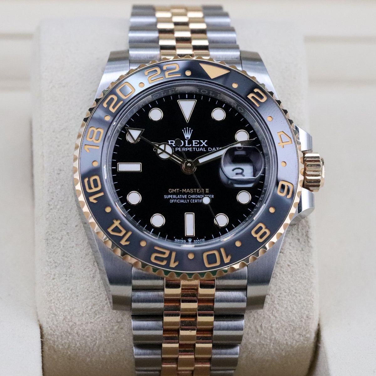 Rolex GMT-Master II Bumblebee Zombie Two Tone Ceramic Bezel Black Gray 40mm Steel Gold 126713 GRNR
