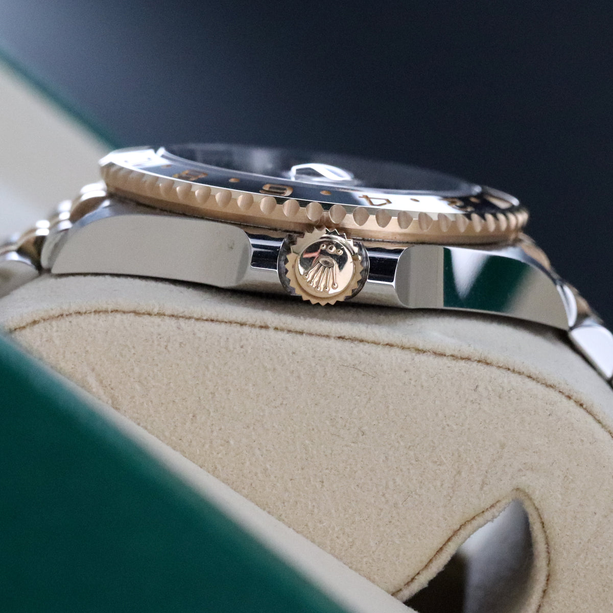 Rolex GMT-Master II Bumblebee Zombie Two Tone Ceramic Bezel Black Gray 40mm Steel Gold 126713 GRNR