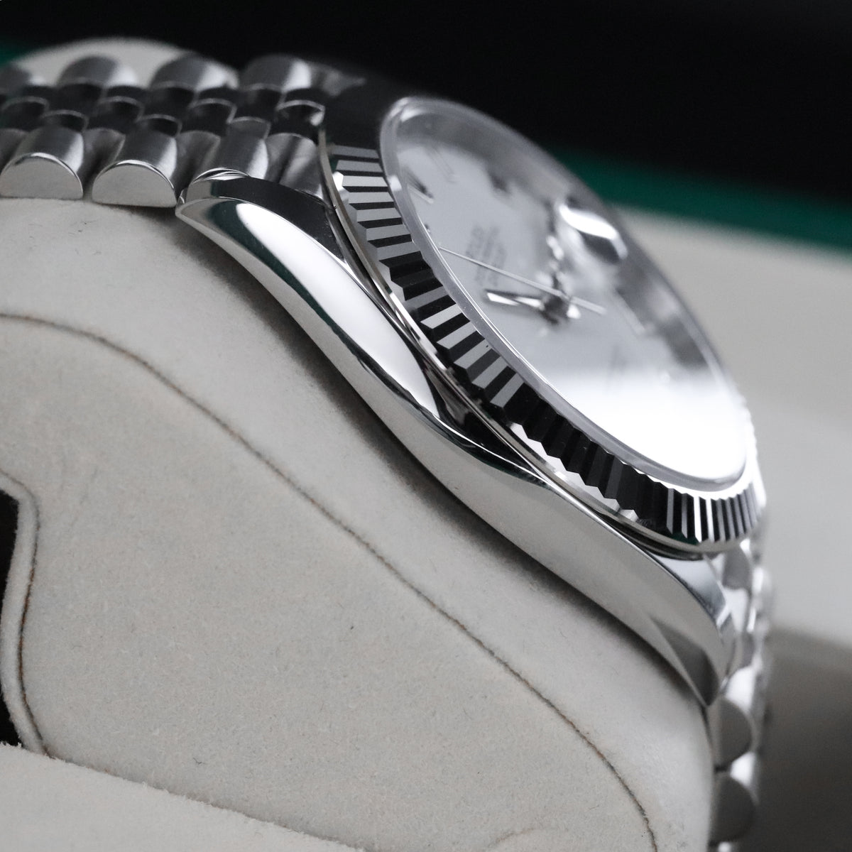 Rolex Datejust 41 41mm  White Roman Dial Jubilee Bracelet Fluted White Gold Bezel 126334