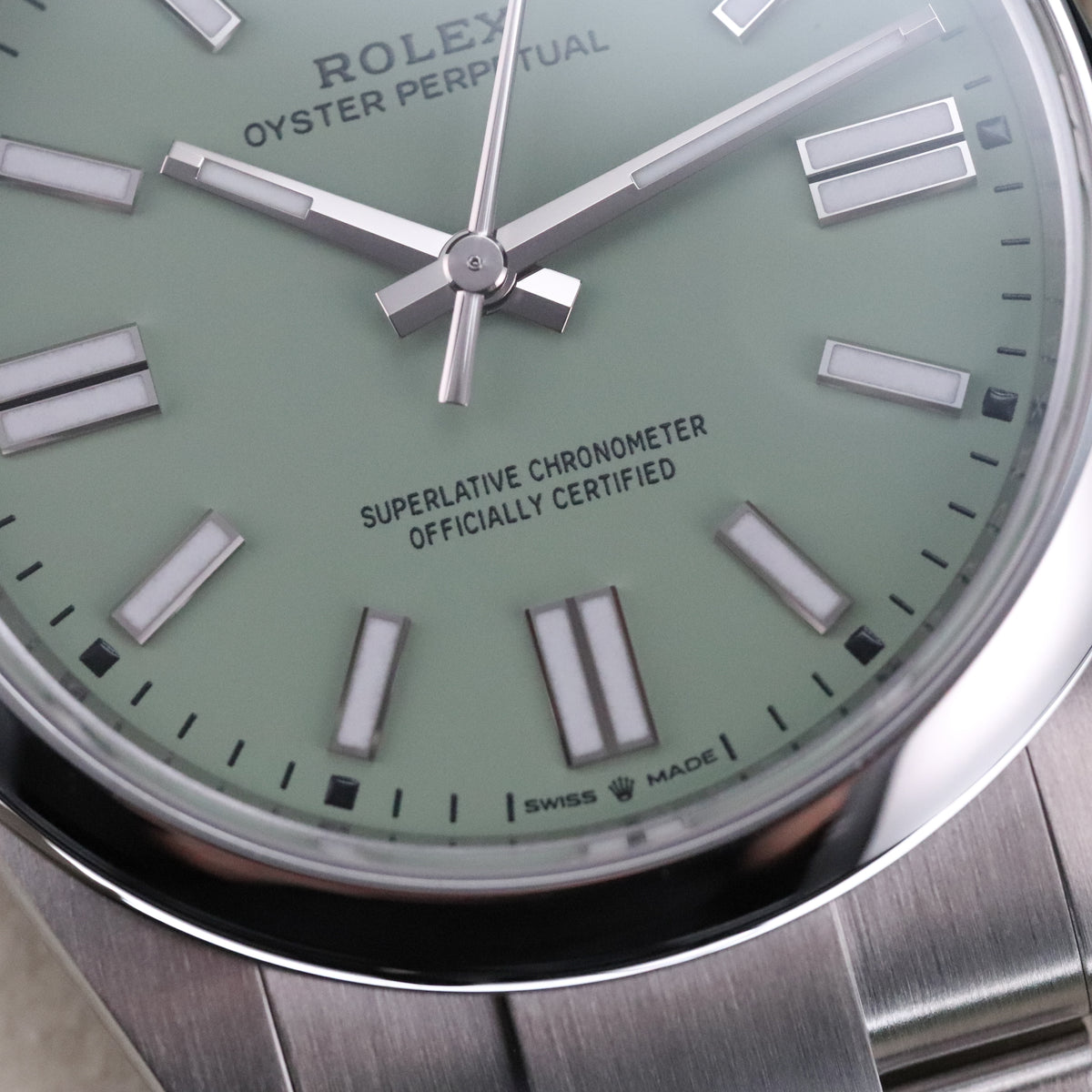 Rolex Oyster Perpetual 41mm Pistachio Green Dial Stainless Brushed Steel OP41 134300 - 2025 New Release