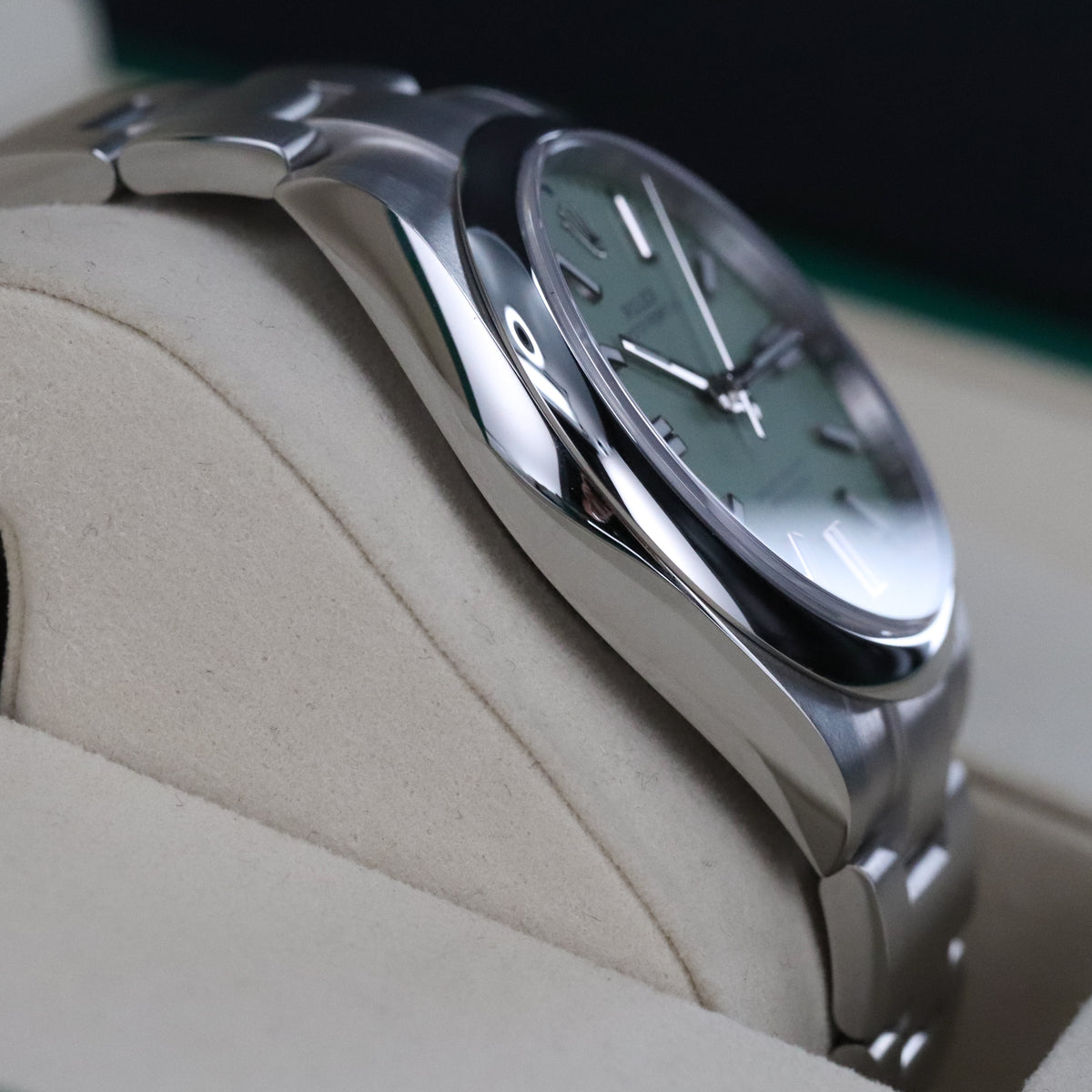 Rolex Oyster Perpetual 41mm Pistachio Green Dial Stainless Brushed Steel OP41 134300 - 2025 New Release