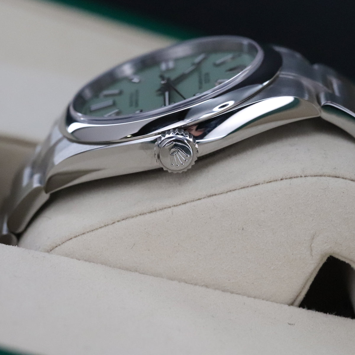 Rolex Oyster Perpetual 41mm Pistachio Green Dial Stainless Brushed Steel OP41 134300 - 2025 New Release