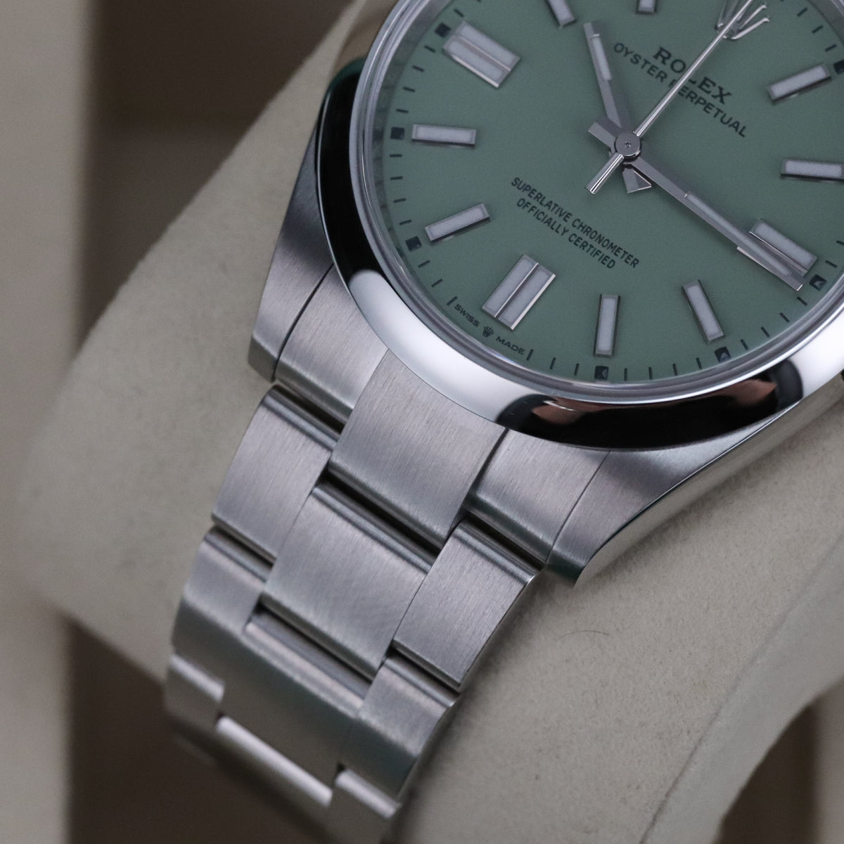 Rolex Oyster Perpetual 41mm Pistachio Green Dial Stainless Brushed Steel OP41 134300 - 2025 New Release