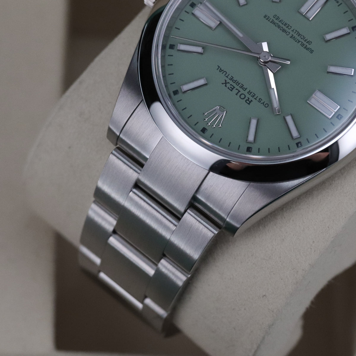 Rolex Oyster Perpetual 41mm Pistachio Green Dial Stainless Brushed Steel OP41 134300 - 2025 New Release