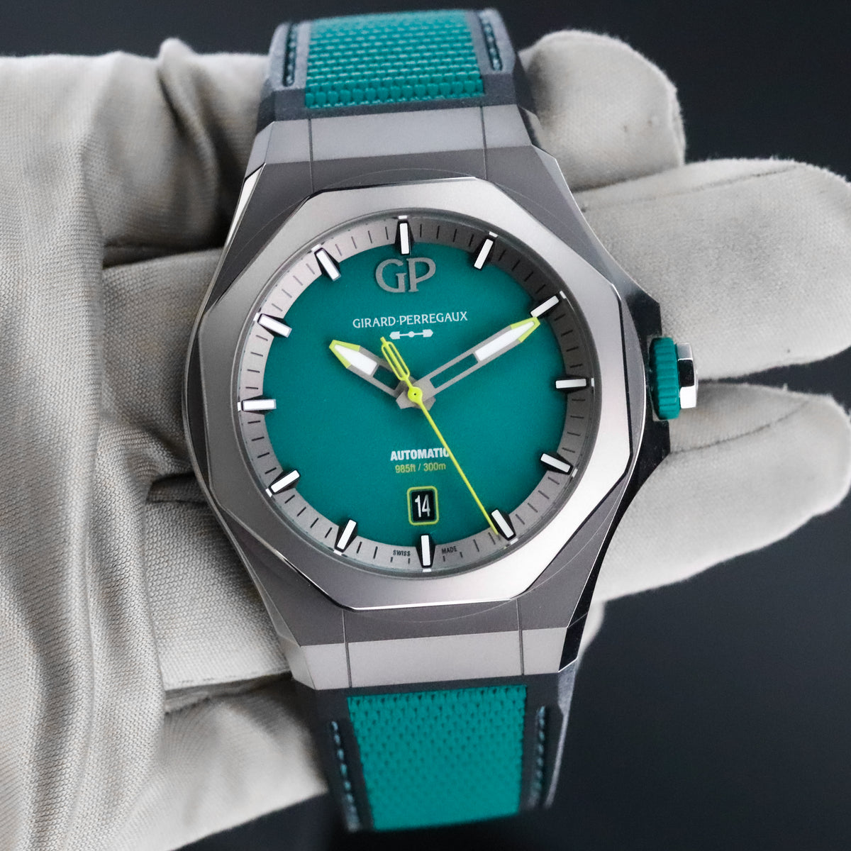 Girard Perregaux Laureato Absolute Aston Martin F1 Limited Edition 1/88 Titanium Case Green Dial 81070