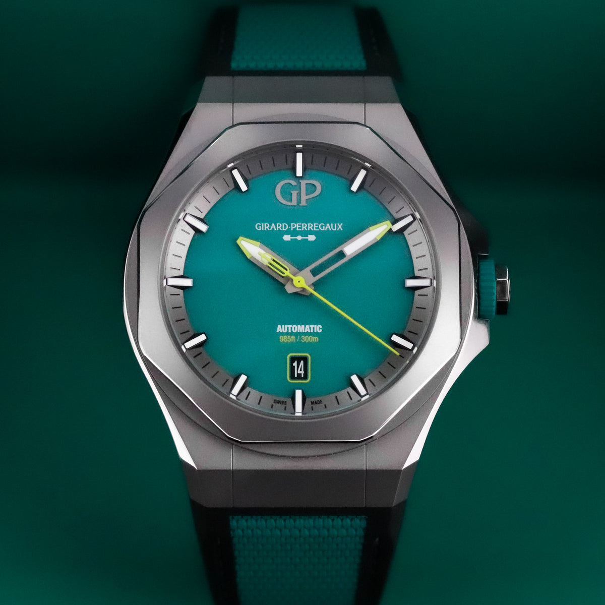Girard Perregaux Laureato Absolute Aston Martin F1 Limited Edition 1/88 Titanium Case Green Dial 81070
