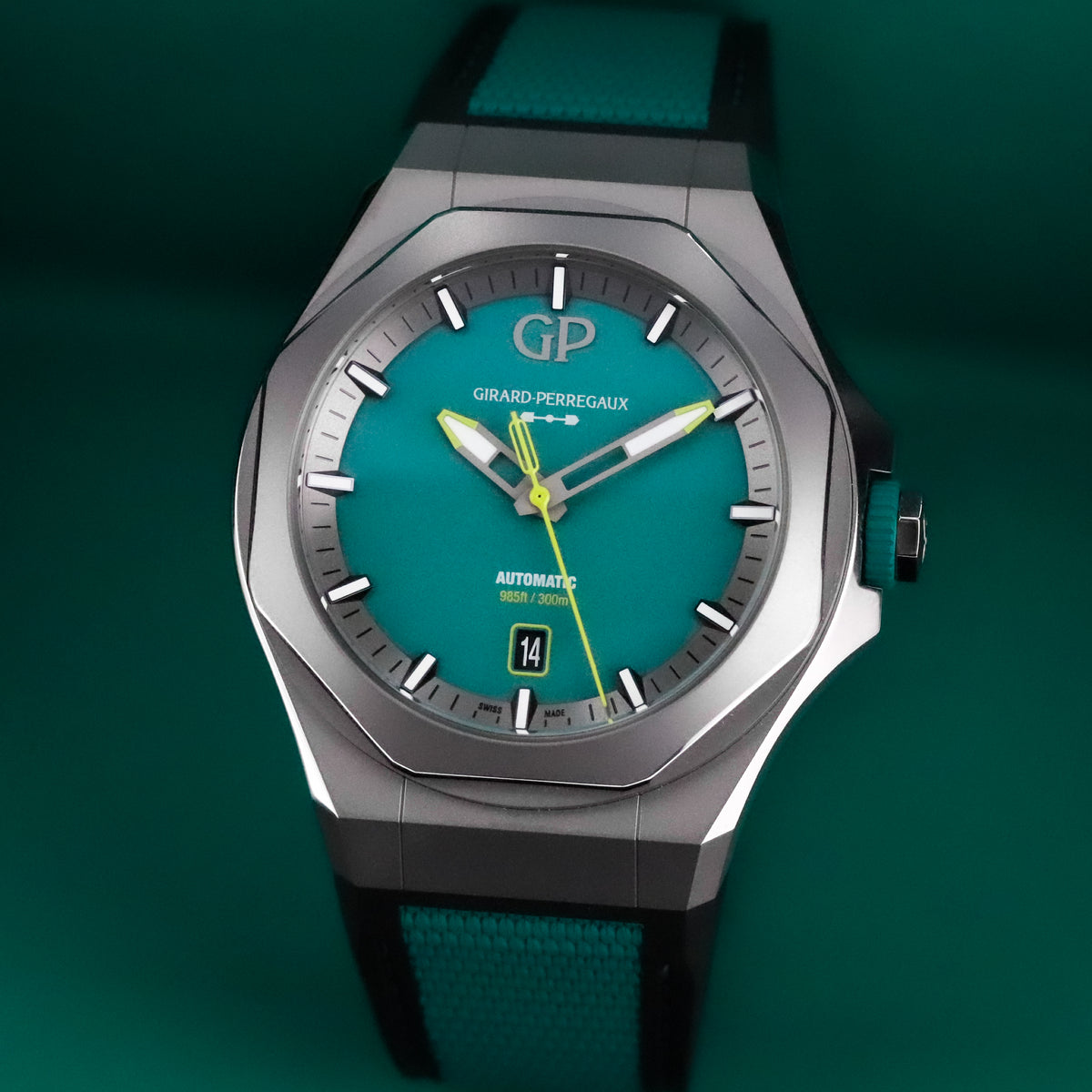 Girard Perregaux Laureato Absolute Aston Martin F1 Limited Edition 1/88 Titanium Case Green Dial 81070