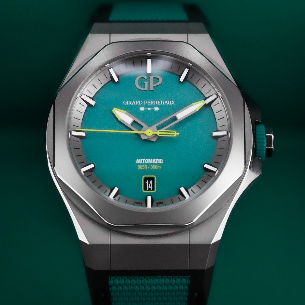 Girard Perregaux Laureato Absolute Aston Martin F1 Limited Edition 1/88 Titanium Case Green Dial 81070