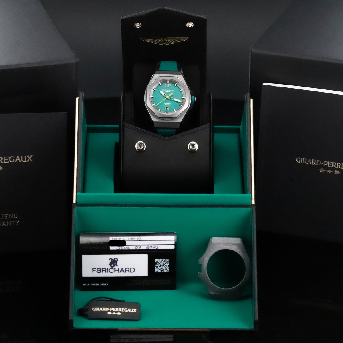 Girard Perregaux Laureato Absolute Aston Martin F1 Limited Edition 1/88 Titanium Case Green Dial 81070