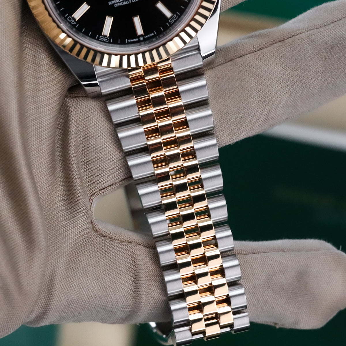 Rolex Datejust 41mmBlack Dial Fluted Jubilee Steel Two Tone Yellow Gold 126333