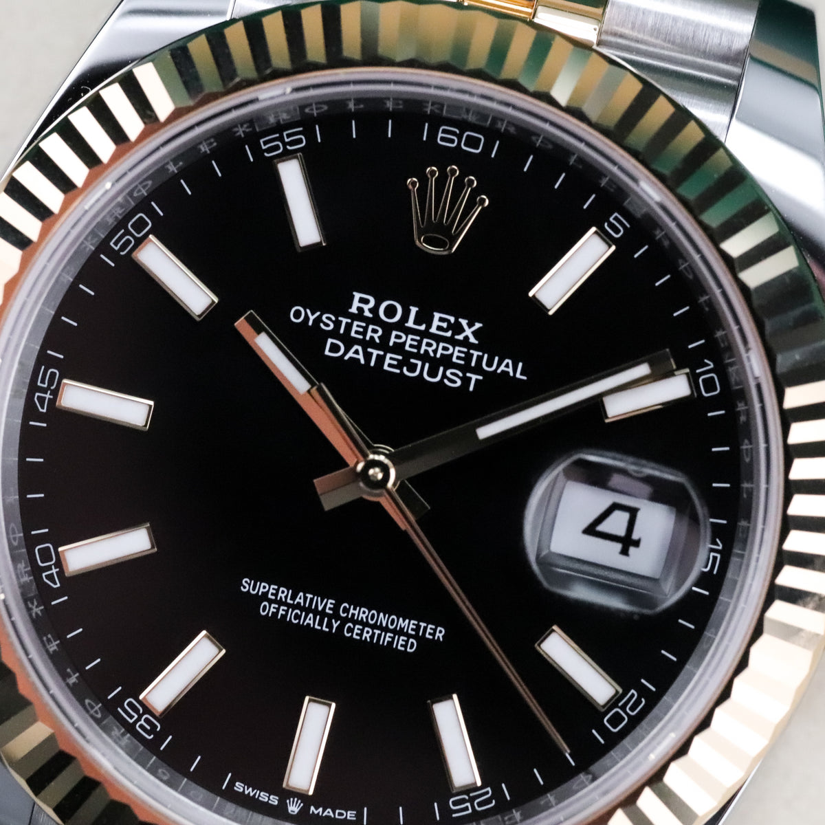 Rolex Datejust 41mmBlack Dial Fluted Jubilee Steel Two Tone Yellow Gold 126333