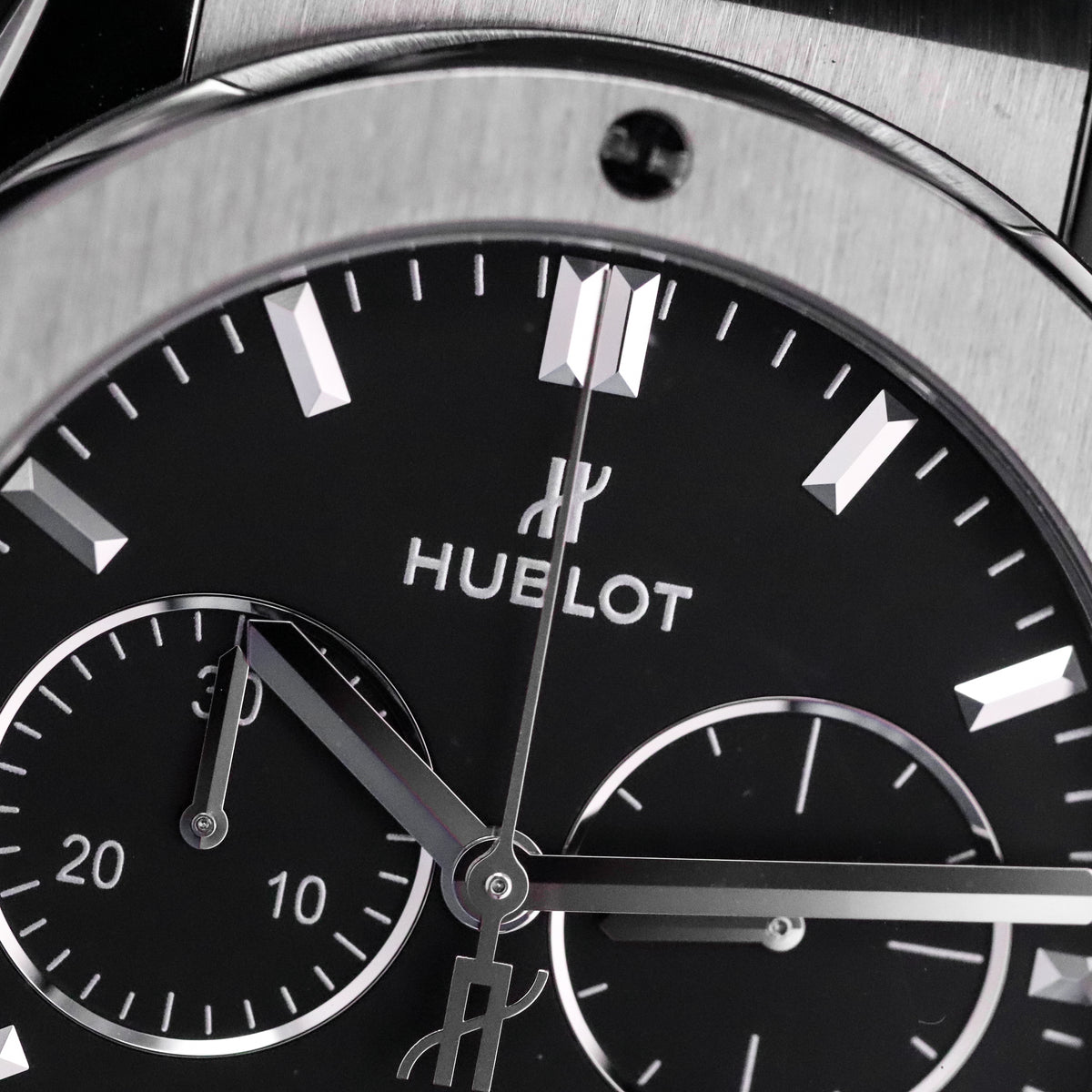 Hublot Classic Fusion Chronograph 42mm Black Dial Titanium Leather 541.NX.1171.LR