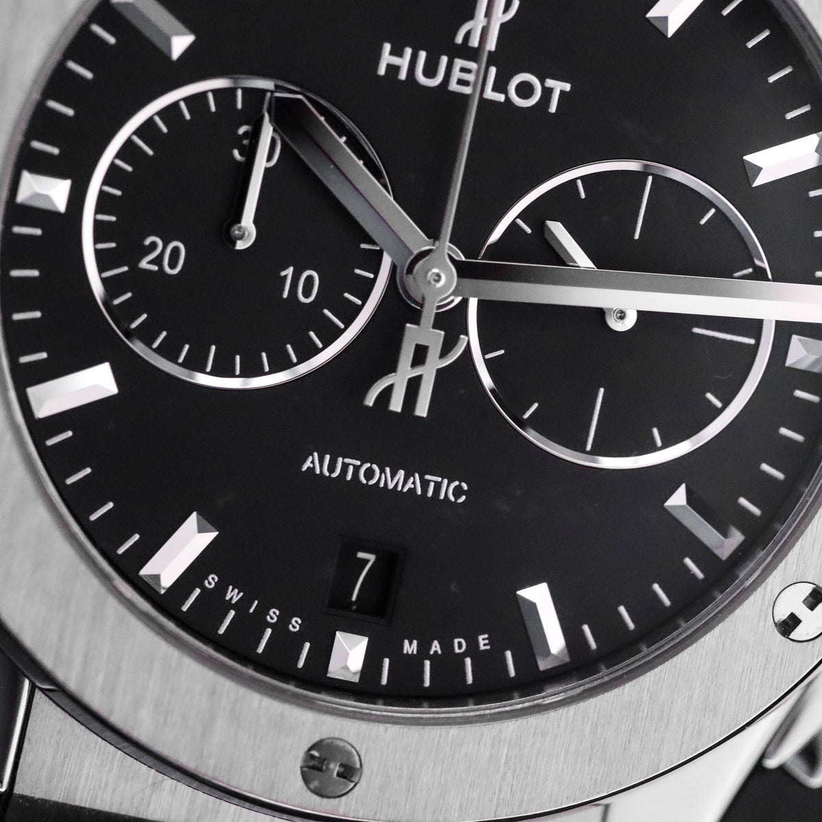 Hublot Classic Fusion Chronograph 42mm Black Dial Titanium Leather 541.NX.1171.LR