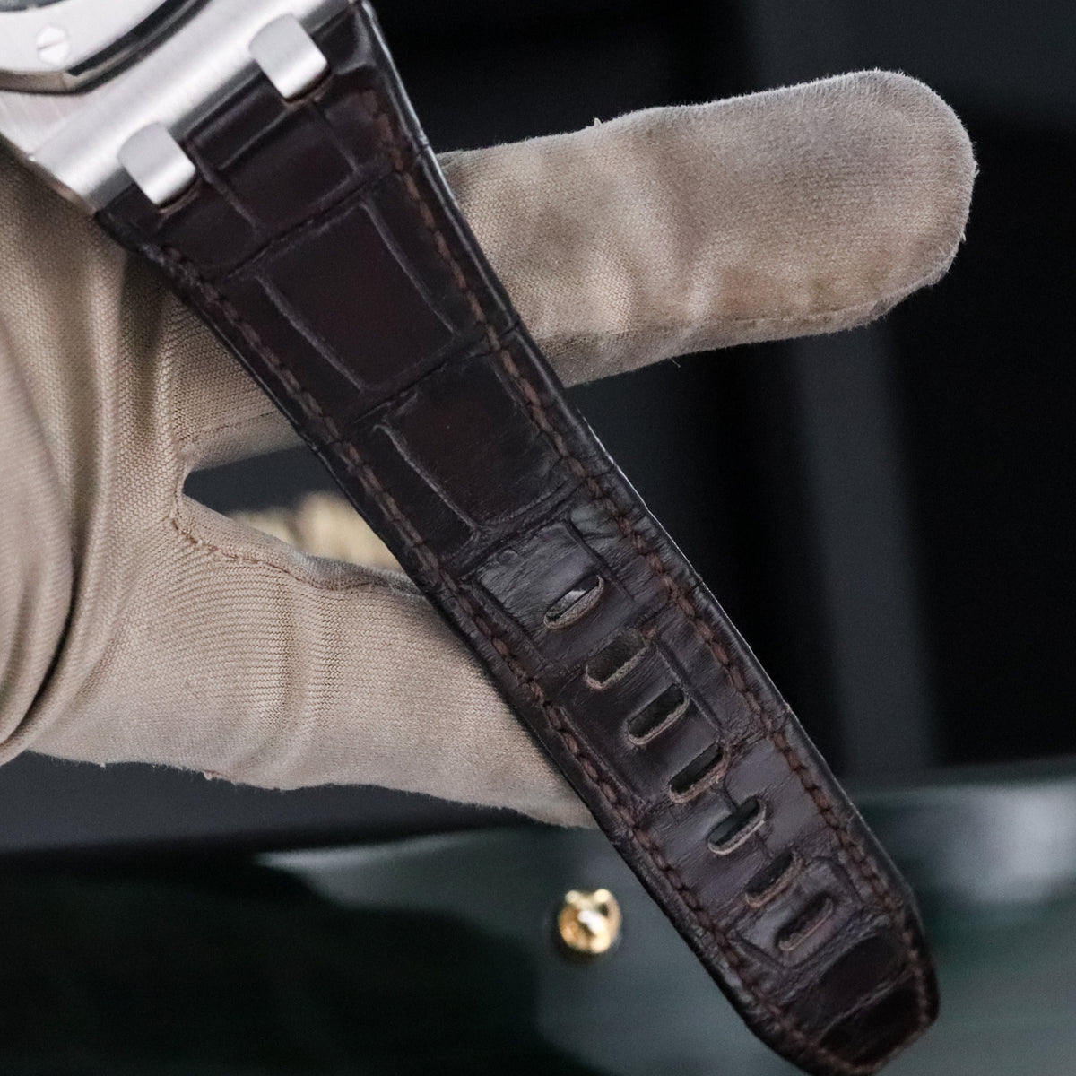 Audemars Piguet Royal Oak Offshore Chronograph 42mm Chrono Havana Brown Dial Steel Leather 26470ST.OO.A820CR.01