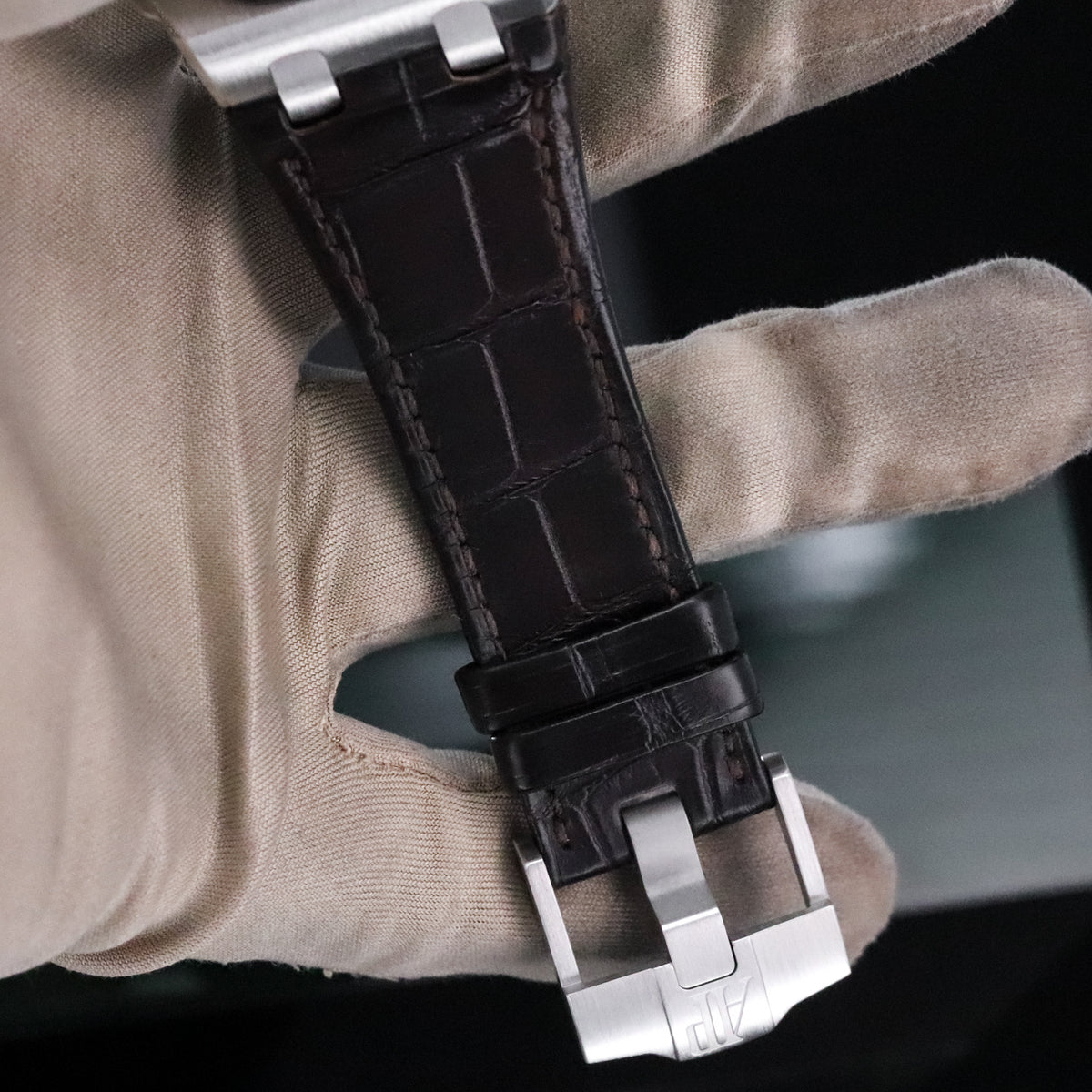 Audemars Piguet Royal Oak Offshore Chronograph 42mm Chrono Havana Brown Dial Steel Leather 26470ST.OO.A820CR.01