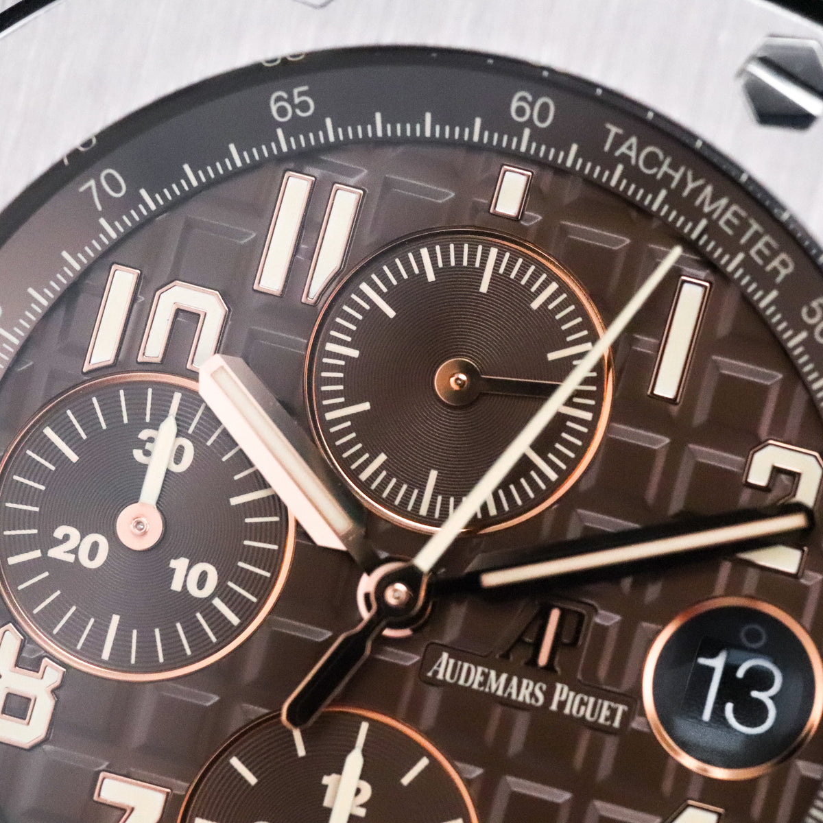 Audemars Piguet Royal Oak Offshore Chronograph 42mm Chrono Havana Brown Dial Steel Leather 26470ST.OO.A820CR.01