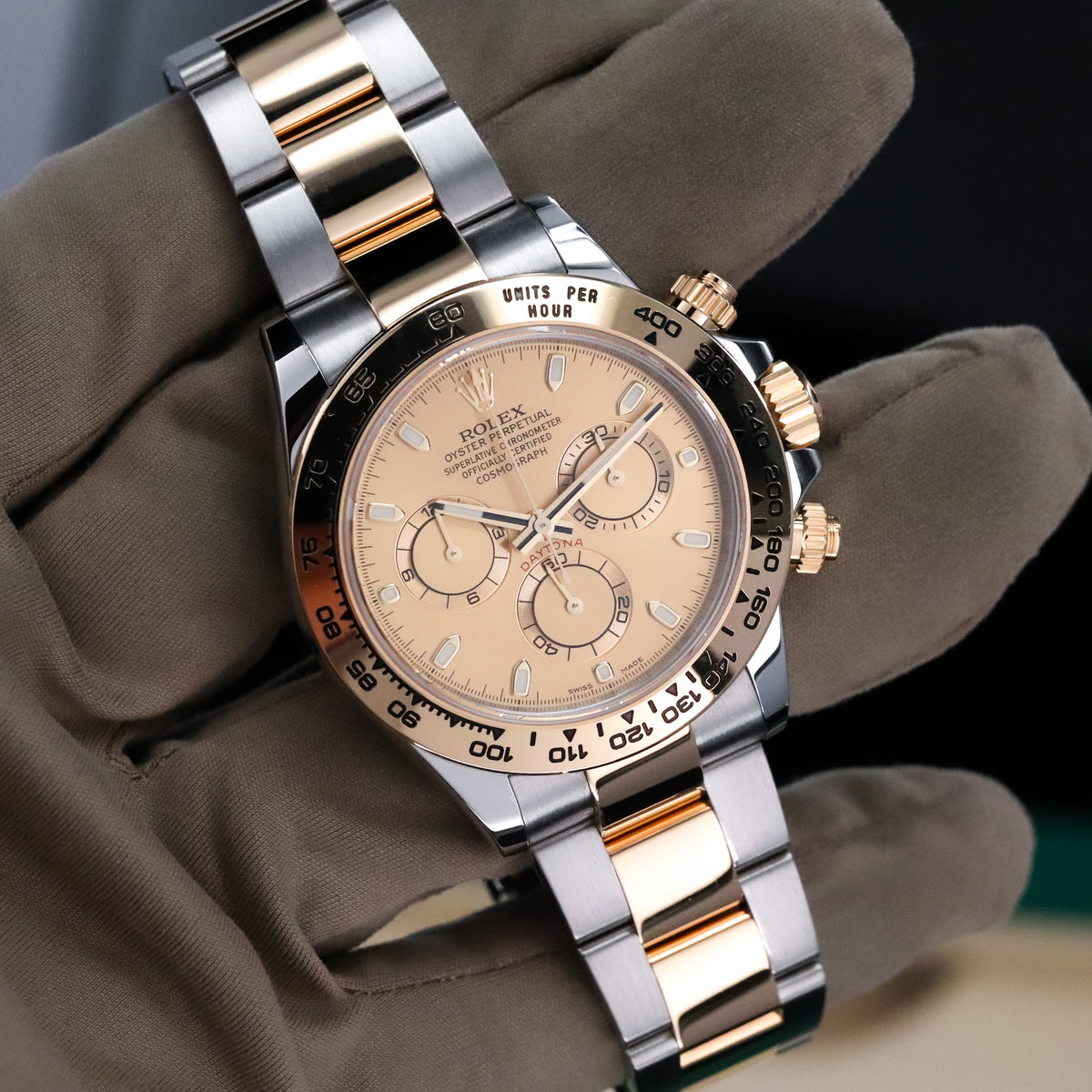Rolex Daytona Chrono 40mm Champagne Dial Oyster Two Tone 18k Yellow Gold 116503