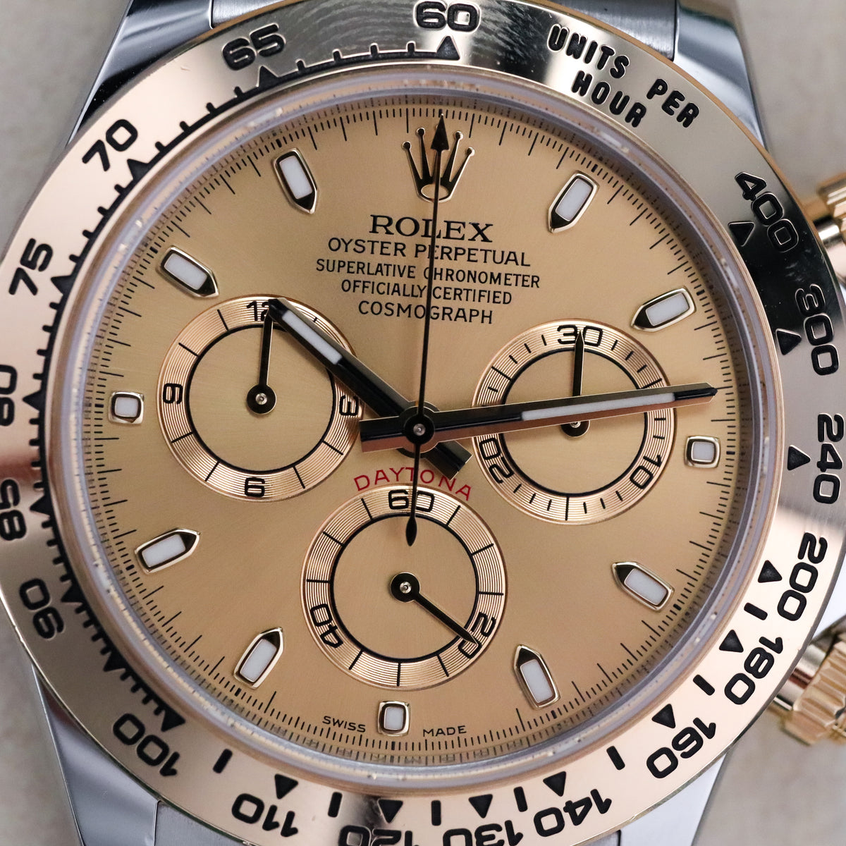 Rolex Daytona Chrono 40mm Champagne Dial Oyster Two Tone 18k Yellow Gold 116503